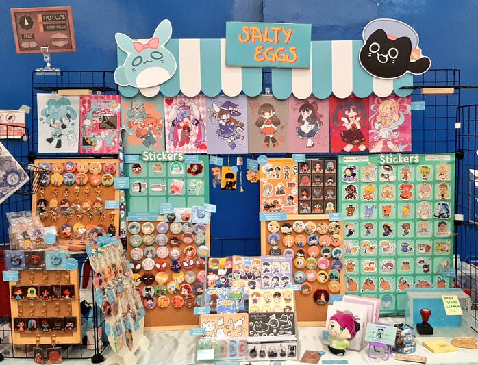 Van-arts and Aohakka (under the circle name Salty Eggs) booth at Comifuro 22 (2026)